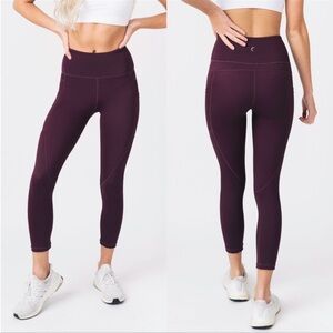 ZYIA Active Pocket Brilliant Hi-Rise Crop Leggings 20" Plum Purple Size XS